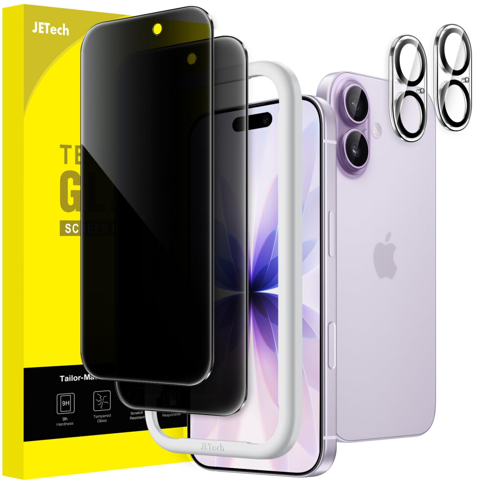 Jetech Privacy Screen Protector For Iphone 17 6.3-Inch With Camera Lens Protector, Anti-Spy Tempered Glass Film, Easy Installation Tool, 2-Pack Each 5051221795164