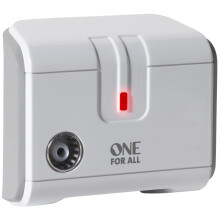 One For All Signal Booster/Splitter for TV - 1 Outputs - 23dB (14x amplified) - Plug and Play - For interference free reception - Full HD compatible -