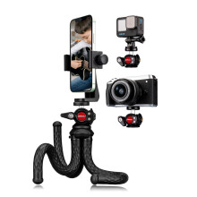 Lammcou Phone Tripod Flexible, Octopus Camera Gorrila Pod Bendy Legs Grip, With Vertical & Portrait Mobile Holder & Go Pro Mount, Handheld Portable