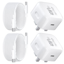 USB C Charger for iPhone 17 16 15 Charger 40W Fast Charger USB C Plug and Cables 3M, 2Pack Type C UK Wall Phone Power Adapter USBC Lead for iPhone 17