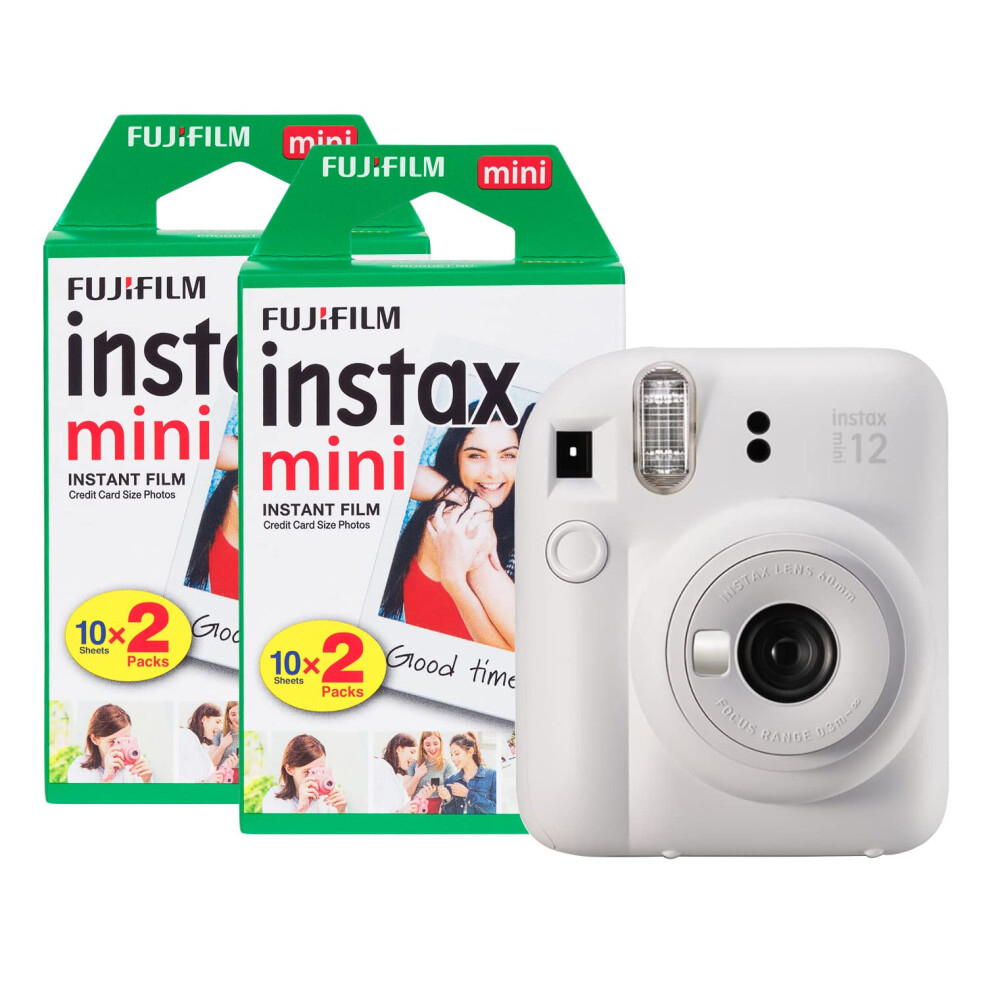 Photos - Other Photo Accessory Fujifilm Instax Mini 12 Instant Camera with 40 Shot Film Pack - Clay White