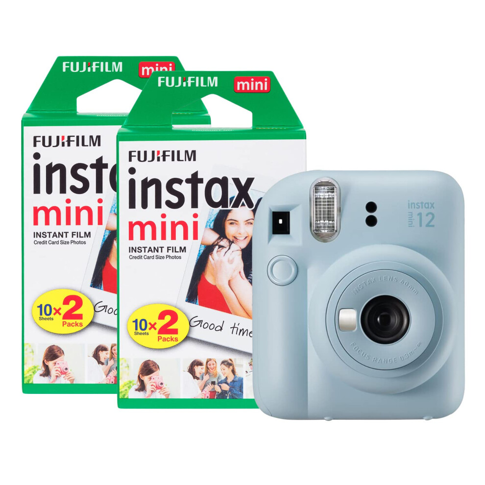 Instax Fujifilm Mini 12 Instant Camera With 40 Shot Film Pack - Pastel Blue