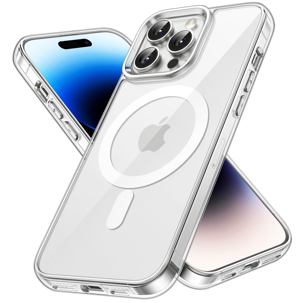 Jetech Magnetic Case For Iphone 14 Pro Max 6.7-Inch Compatible With Magsafe Wireless Charging, Shockproof Phone Bumper Cover, Anti-Scratch Clear Back 5051221798981