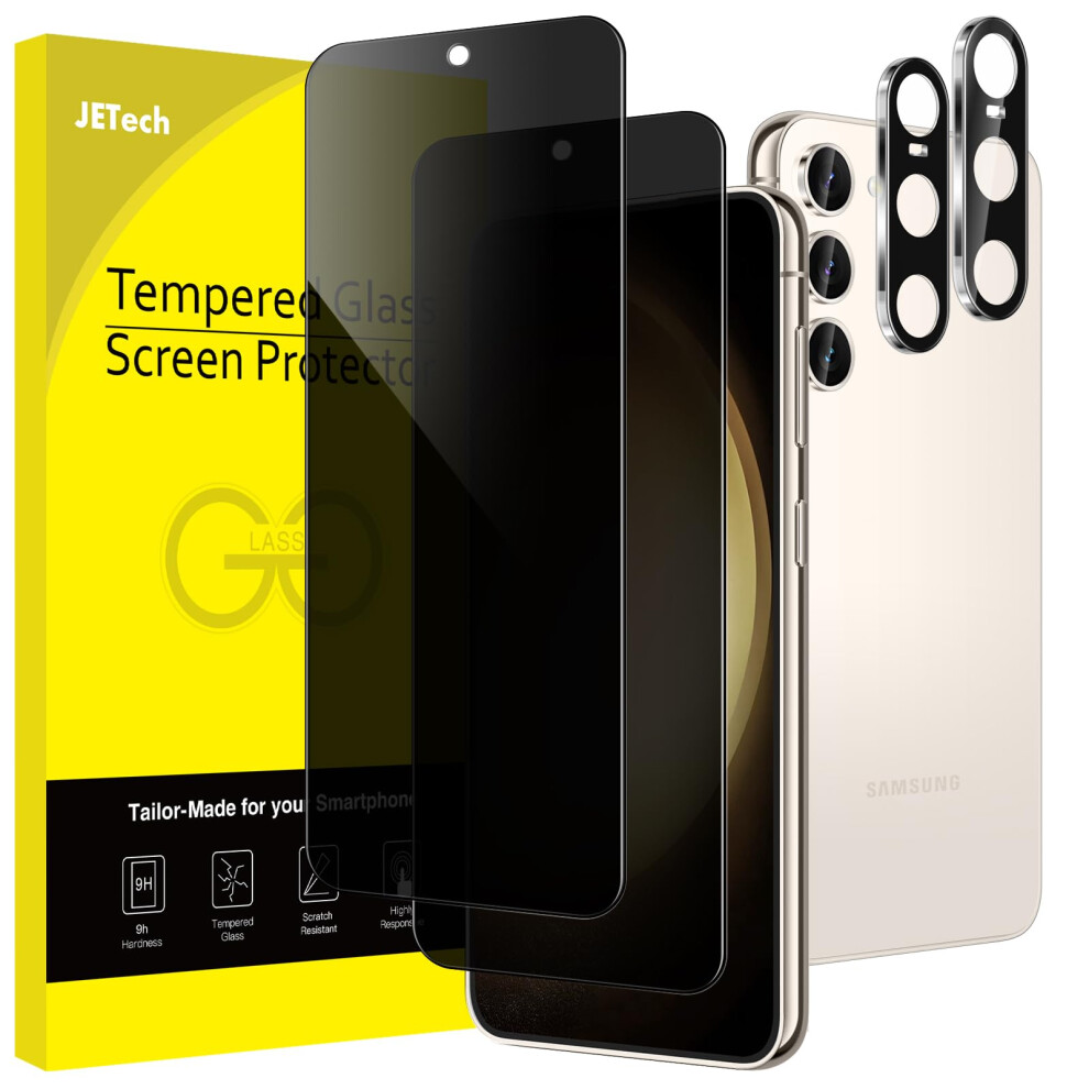 Jetech Privacy Screen Protector For Samsung Galaxy S23 5G 6.1-Inch With Camera Lens Protector, Anti-Spy Tempered Glass Film, Fingerprint Id 5051221798769