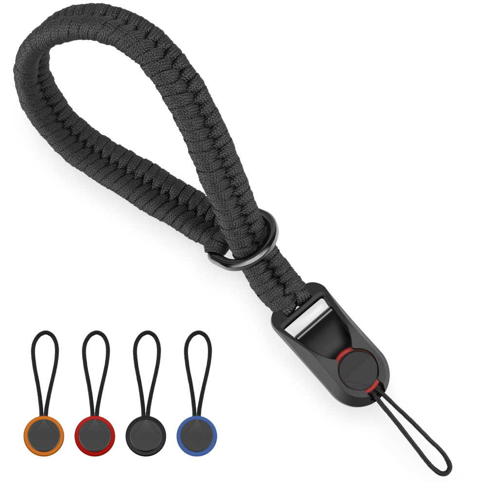 Sunya Camera Wrist Strap For Photographers With Quick Release Buckle Paracord Rope Camera Hand Strap Compatible For Dslr Or Mirrorless Camera, Black