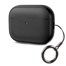 ACRONIX Compatible with AirPods Pro 3 Case (2025), Leather-Texture TPU Shockproof Protective Cover with Keychain, Front LED Visible, for Airpods Pro