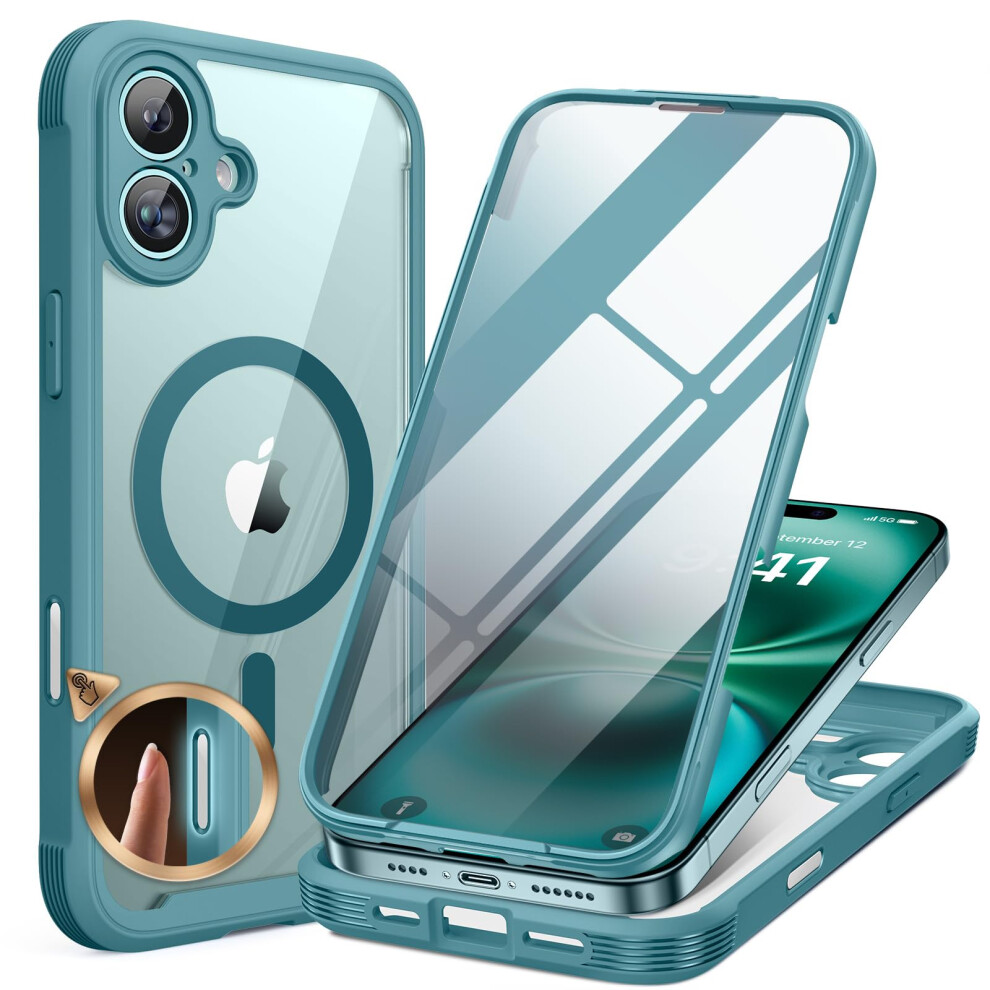 Miracase Magnetic Case For Iphone 16 Case 6.1-Inch, [Built-In 9H Tempered Glass Screen Protector + Camera Control Capture Button] Full Body Bumper 5051222432105