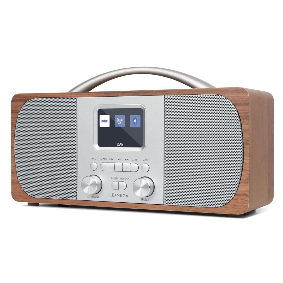 Dab Radio Mains Powered | Digital Radios Mains And Battery | Dab+ Radio Alarm Clock | Fm Radio,Bluetooth,Dual Alarm | Powerful Stereo | Acoustic Wood 5051222431399