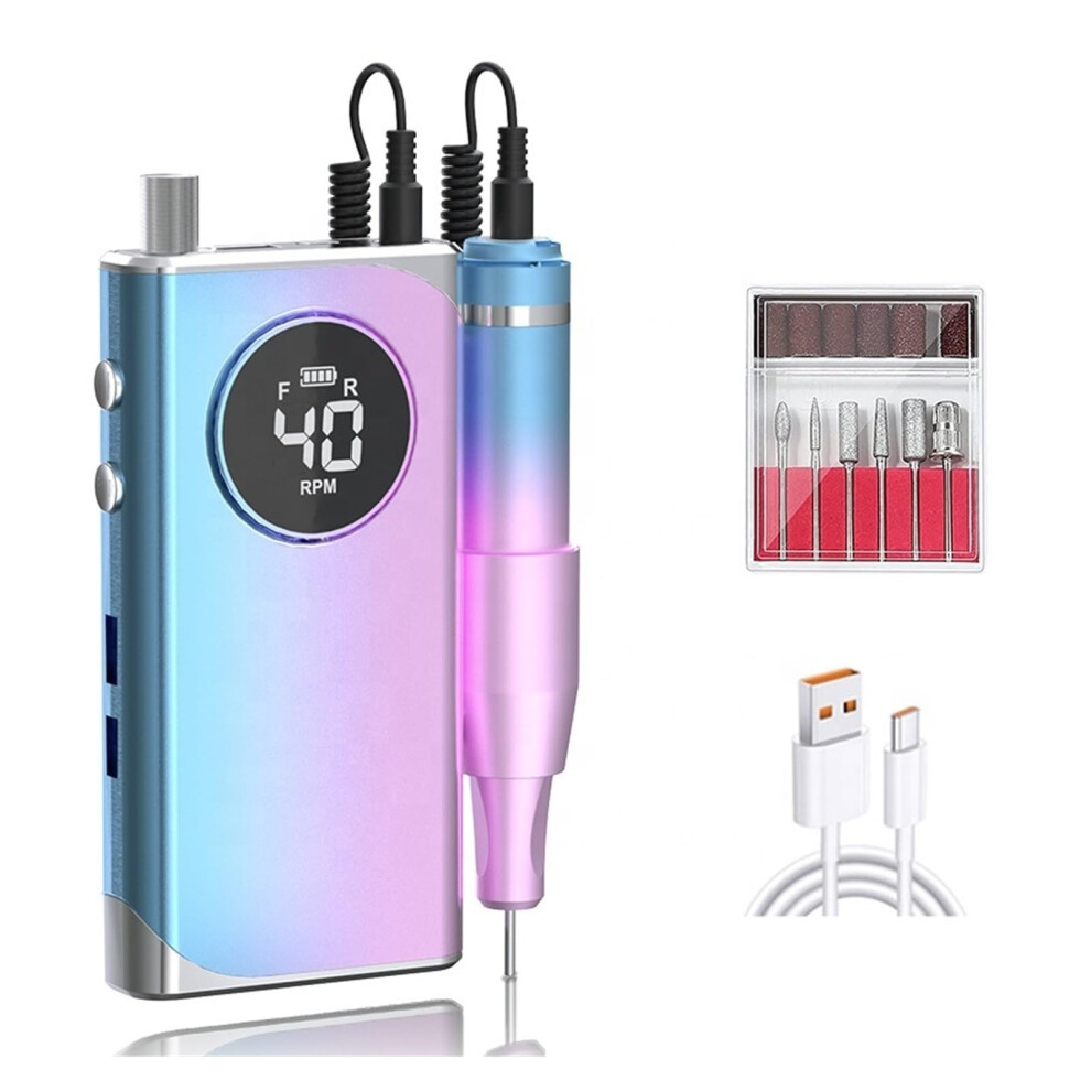 Electric Nail Drill 40000RPM Rechargeable Low Noise Professional Manicure Pedicure Tool Ref: 4186
