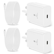 45W Fast Charger USB C, 6.5FT/2M USB C Charger Fast Charging for Samsung S25/S24/Plus/Ultra, PD 3.0 GaN Type C Charging Block Compatible with iPhone