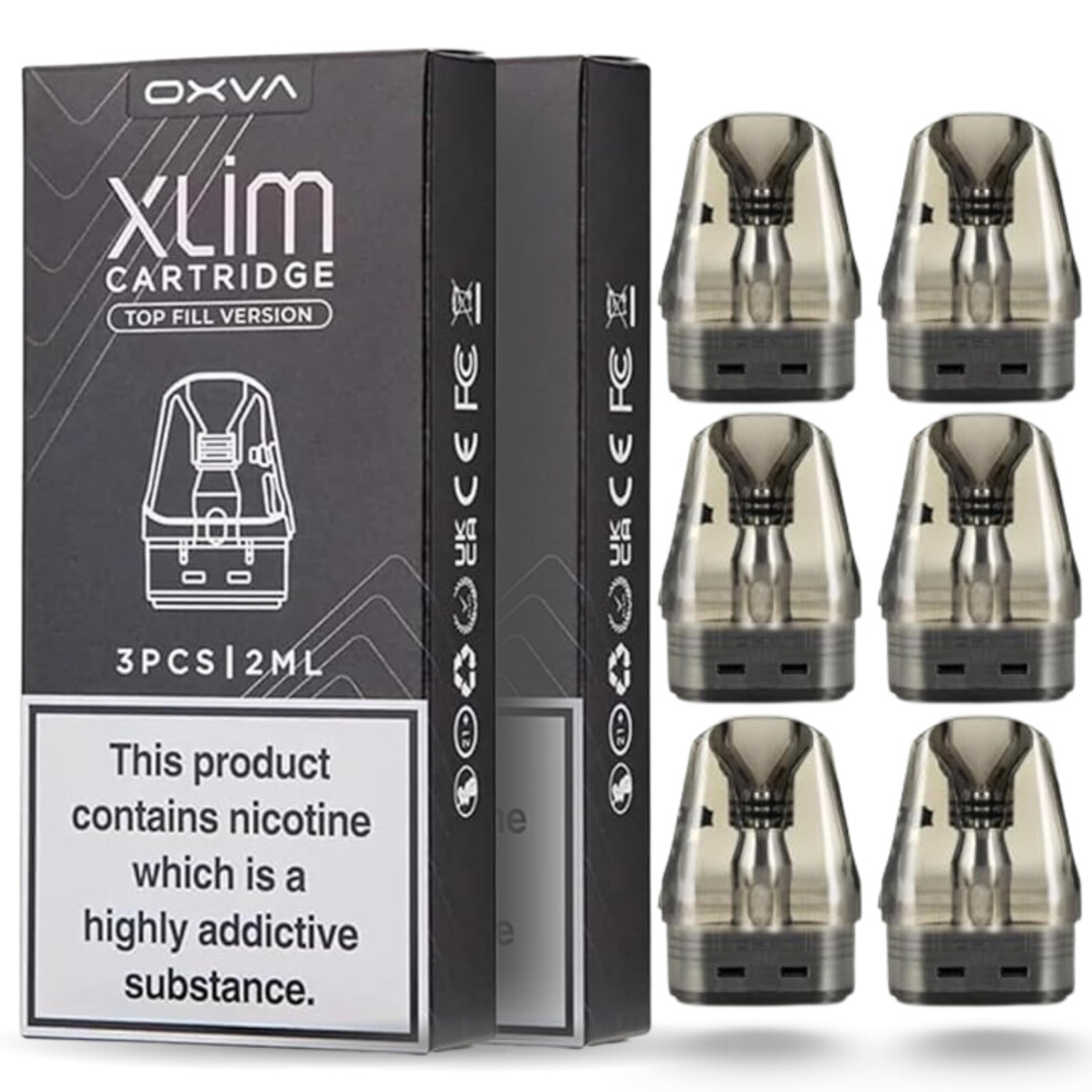 Vow Vapers Oxva Xlim Pods V3 New Oxva Vape Pods For Oxva Xlim Pro, Xlim Vape Kit Xlim Se Xlim 2Ml Cartridge Top Filling V3 Pods 2 Packs Of 3 No Nicotine. (0.8 2