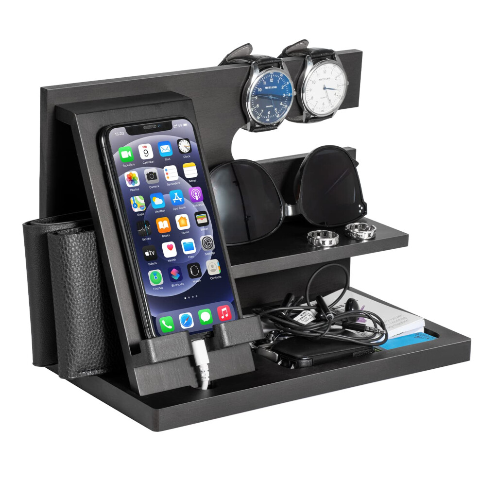 Christmas Birthday Gifts For Men Wood Phone Docking Station Bedside Table Organiser Gifts For Dad Mens Gifts For Husband Dad Gifts For Him Anniversary 5051222416242