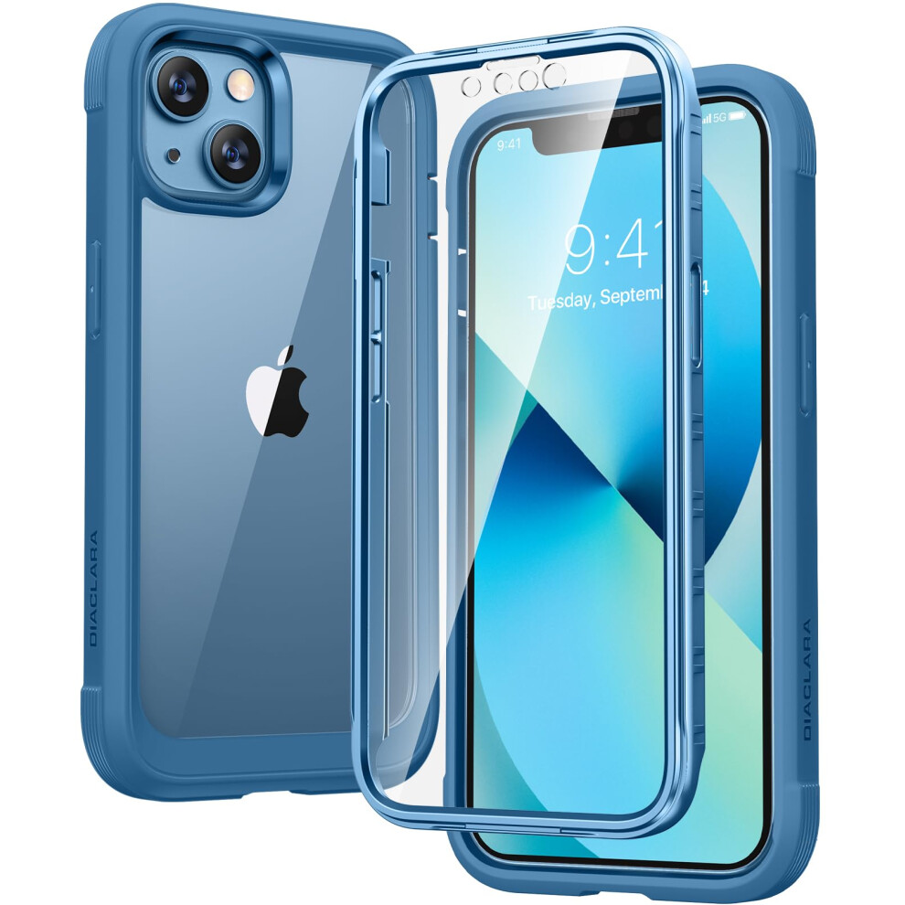 Diaclara Compatible With Iphone 13 Case, 360? Full Body With Built-In Screen Protector Touch Sensitive Shockproof Bumper Case Cover Clear-Back 5051221804156