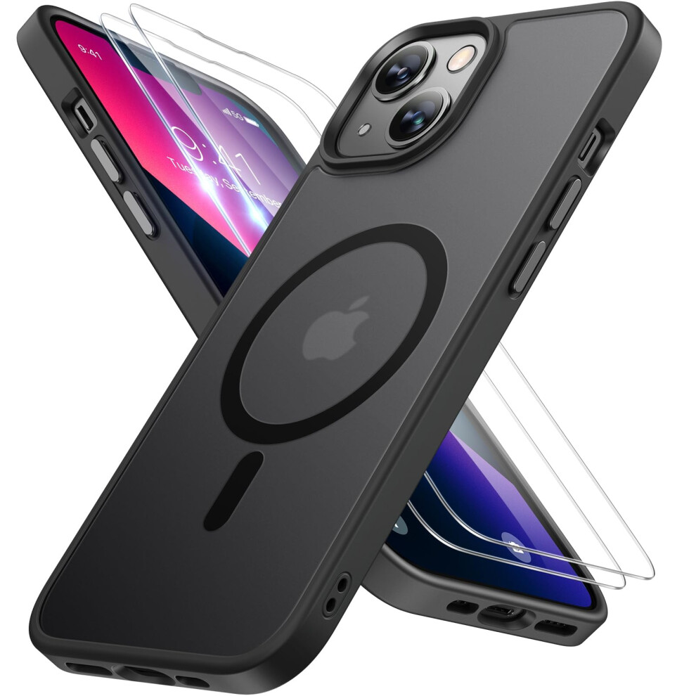 Miracase For Iphone 13 Case For Magsafe [With 2X Screen Protectors] [Top Military-Grade Protection] Anti-Fingerprint, Translucent Matte Shockproof 5051221805238