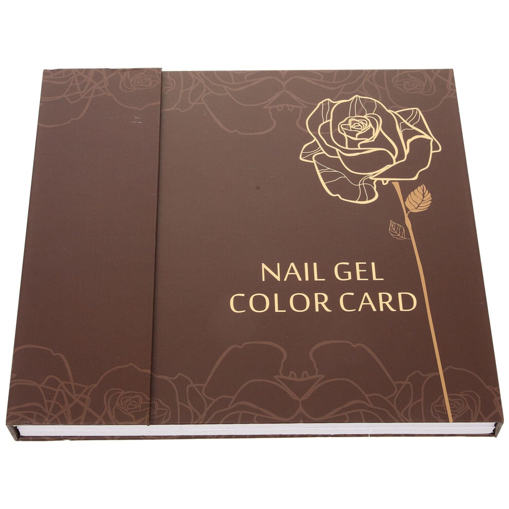 Brown 120 Tip Coffee Nail Color Display Chart, Nail Polish Sample Book For Quick Selection