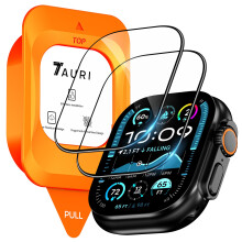 TAURI 2 Pack for Apple Watch Ultra 3 49mm Screen Protector, [2-Step Auto Installation], [Military Grade Protection] Tempered Glass Protector for Apple