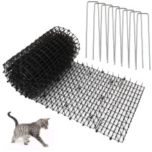 YAYODS 30CM x 4M Cat Scat Mat with Spikes, Black Plastic Cat Repellent Mat with 8Pcs U Shape Pegs, Multi Purpose Pet Deterrent Mats for Indoor and