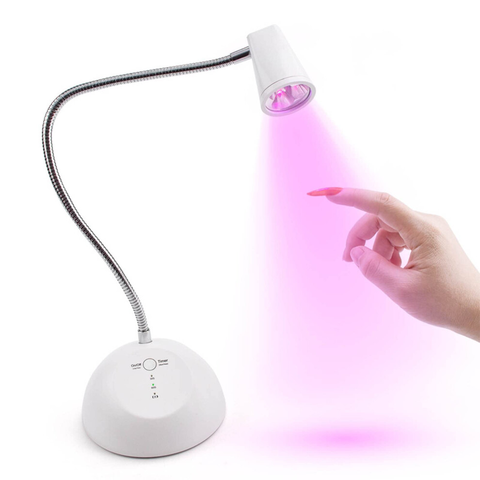 Gooseneck UV LED Nail Dryer 2500mAh Rechargeable 2 Timer for Salon Home