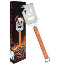 7 in 1 Multifunction BBQ Tool, BBQ Spatula for Outdoor Grill, Extra Long Grill Accessories Stainless Steel, Wooden Handle Barbecue Utensils, Holiday,