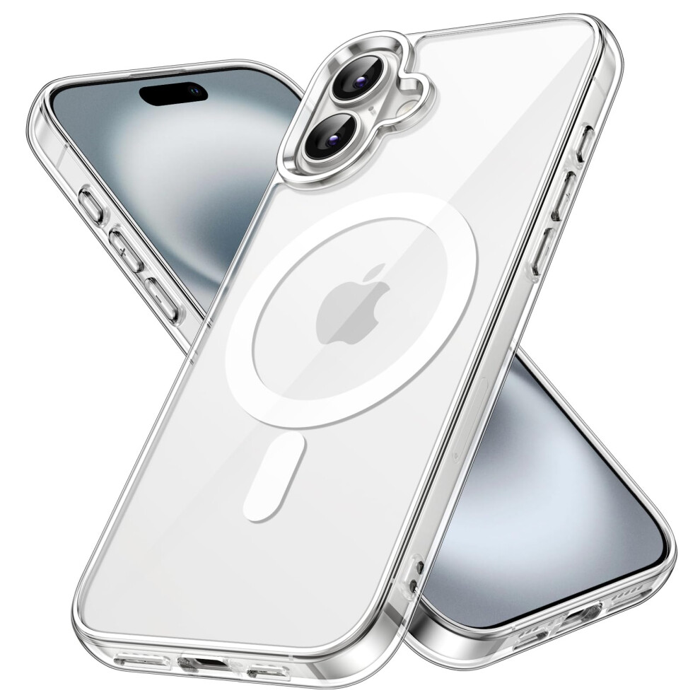 Jetech Magnetic Case For Iphone 16 6.1-Inch Compatible With Magsafe, Shockproof Phone Bumper Cover, Anti-Scratch Clear Back (Clear) 5051221808802