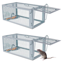 Humane Rat Trap 2-Pack, Live Cage Trap for Indoor & Outdoor, Effective Rodent Trap Cage, No Kill Mouse Trap Catch and Release, Suitable for Mice Mouse