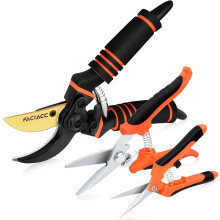 FACIACC Garden Secateurs, 3 Pack Stainless Steel Pruning Shears, Heavy Duty Garden Scissors, Pruner Secateurs, Professional Hand Pruners for Plants