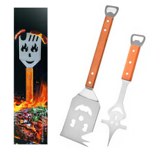 7 in 1 Multifunction BBQ Tool, 2 Pcs Outdoor Grill Spatula Set Box Pack Perfect BBQ Gifts for Men, 42cm Cooking Turner, BBQ Gifts for Men, Fork, Saw,