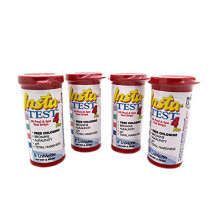LaMotte 4-Way Insta Test Strips Plus for Swimming Pool & Hot Tub Spa - Free Chlorine, Bromine, Alkalinity, pH, Total Hardness 4 x 50