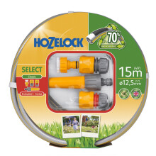 HOZELOCK - Select Hose 12.5mm x 15m Starter Set, Up To 70% Recycled PVC, Braided Reinforcement, Hard-Wearing Garden Hose, Quality and Durability,