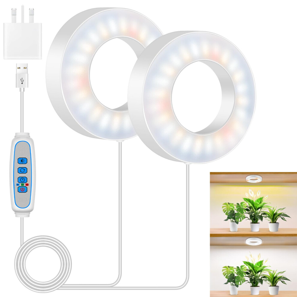 Kullsinss Ceiling Grow Lights for Indoor Plants, 5000K 96 LEDs Full Spectrum Plant Grow Light with 6/12/16H Timer, 3 Color Modes, 5 Brightness Under-image-OPC-PQPKRHC-NEW
