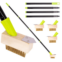 CUQOO Patio Weed Remover Tool with Long Handle ? Heavy Duty Wire Brush & Scraper for Block Paving, Driveways & Patios ? Moss Remover & Weeding Tool