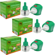 Plug-in Mosquito Repellent Plug-in Insect Killer for Home & Travel Lasts for up to 45 Nights per Refill | Each Pack Includes a Plug-in and one Bottle