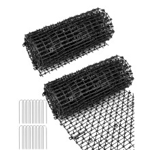 QWORK? 2 Pack Prickle Strip Dig Stopper, Anti Cat Mat Anti Cat Spikes for Preventing Animals from Entering the Garden and Destroying Plants, 200cm x