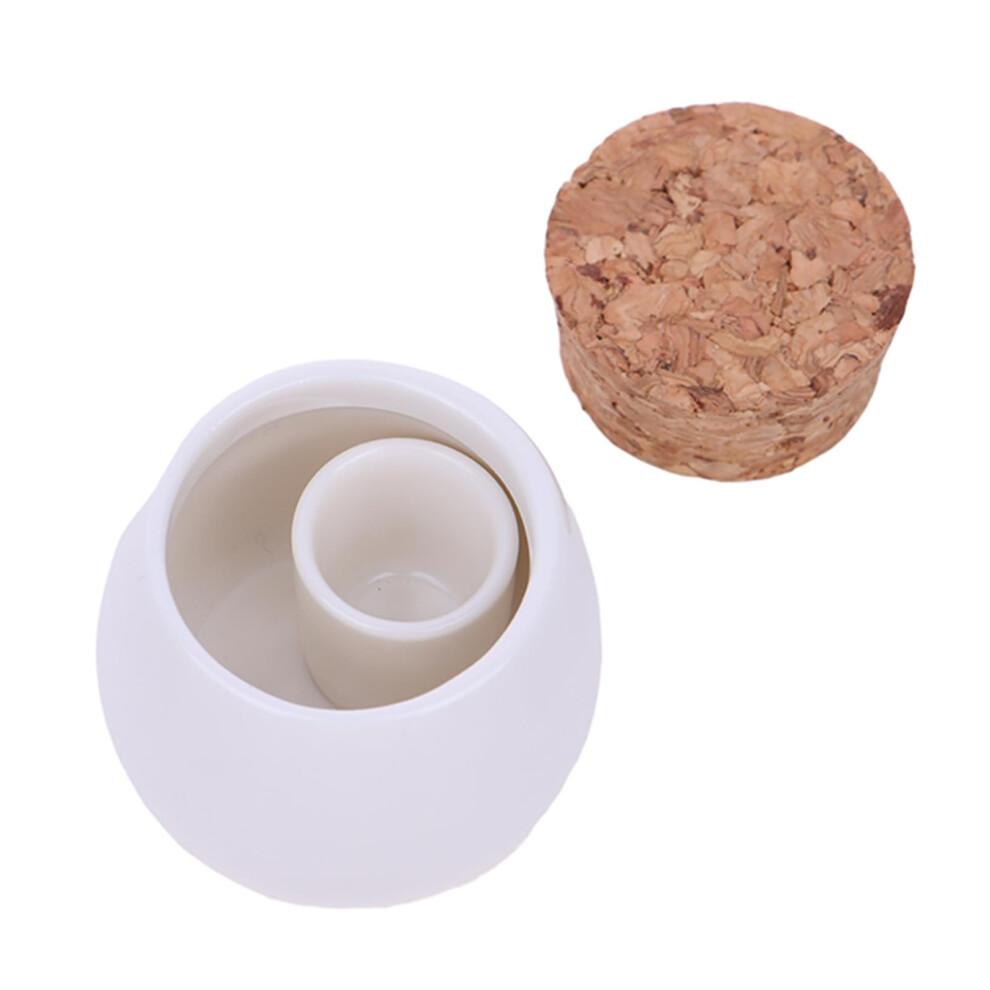 Nail Art Dappen Dish Ceramic Container with Wooden Cap for Acrylic Powder and Liquid