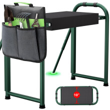 seasky Garden Kneeler and Seat, Anti-Tipping Foldable Gardener Stool Widened Thick Soft Kneeling Pad, Gardening Kneeling Bench with Handles with Tool