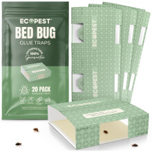 Bed Bug Glue Traps ? 20 Pack | Sticky Pest Control Trap and Bed Bug Killer | Adhesive Crawling Insect Interceptors, Trap, Monitor, and Detector for