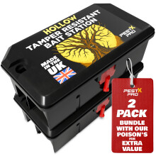 Pest X Pro Hollow ? 2X Empty Rat Bait Box for Block, Pasta, or Grain Bait, Refillable & Reusable Tamper-Resistant Rodent Station for Indoor & Outdoor