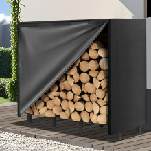 Kendane 4FT Firewood Log Rack with Waterproof Cover ? Heavy Duty Log Stores Outdoor and Indoor Metal Storage, Large Capacity (122 x 30.5 x 100CM),