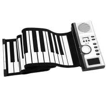 61 Key Roll Up Piano Keyboard with Builtin Speaker LCD Display USB Rechargeable Foldable Electronic Piano for Beginners