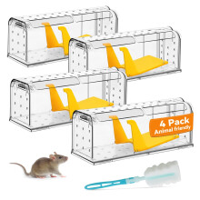 KENNEAS Humane Mouse Traps for Indoor Outdoor, Washable Cleaning Brush Included, Reusable Live Catch and Release, Field Mouse Catchers, Pets &
