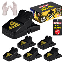 BIPZON Rat Traps - 6 x Large Humane Rat Traps That Kill Instantly, Heavy Duty Mouse Trap for Indoor, Outdoor, and Garden - Reusable Rat Catcher Rodent