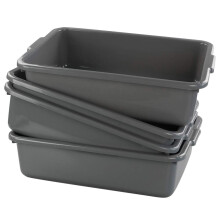 Cadineer Grey Large Washing up Bowl Basins, Shallow Nesting Food Storage Tray, Set of 4