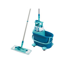 Leifheit Clean Twist M Ergo Mobil Mop and Bucket Set, Mop, Moisture controlled Spin, Faster cleaning Spin mop, Easy-steer Micro Fibre Head with 360?