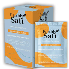 EarthlySafi Body Wet Wipes For Adults - Flushable & Biodegradable Super Soft Bamboo Fibre - 25 Body Wipes - Individually Wrapped - On-the-Go Cleansing