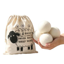 Provance Set of 4 XXL dryer balls made of 100% sheep's wool, saves energy and time, for soft laundry, natural fabric softener alternative, ideal for