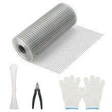 Homvvi Rodent Mesh Roll 200mm x 6m, Rodent Proofing Galvanized Metal Mesh - Stainless Steel Wire Mesh Blocks Mouse, Squirrel, Bird Access, Hardware