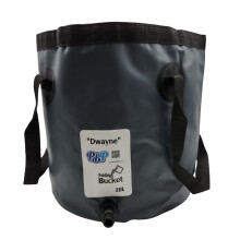 PBP Handy Folding Bucket 20L - "DWAYNE" With Quick Hose Connector (Grey)