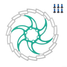 Stainless Steel Bike Brake Rotor 180mm with 6 Bolt Mount for MTB Road Cycling Safety Green