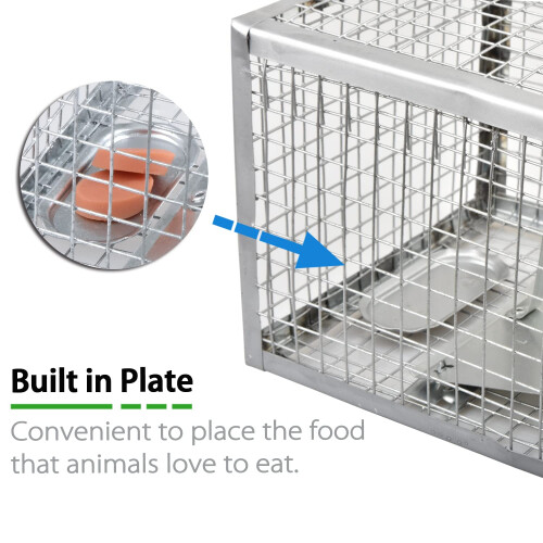 Anyhall 2-Pack Rat Traps Humane Live Mouse Cage Traps (Silver) 2
