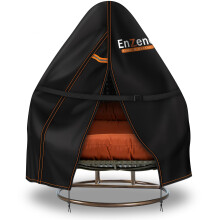 Outdoor Pod Double Egg Chair Cover Waterproof, 2 Seat Heavy Duty Egg Swing Chair Cover, Large Wicker Patio Hanging Egg Chair Covers, Veranda Garden